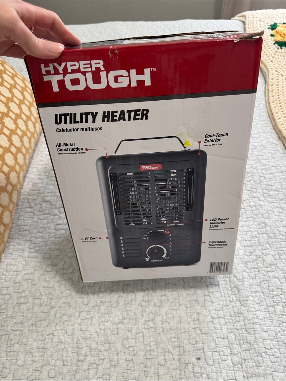 NWOT Black Utility Heater - Portable Fan Heater with Adjustable Thermostat